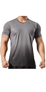 Magiftbox Mens Muscle Elastic Spandex Lightweight Workout Short Sleeve T-Shirts Gym Sweat Tee