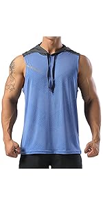 Magiftbox Mens Sleeveless Workout Hoodie Shirts Cut Off Hooded Athletic Gym Tank Tops