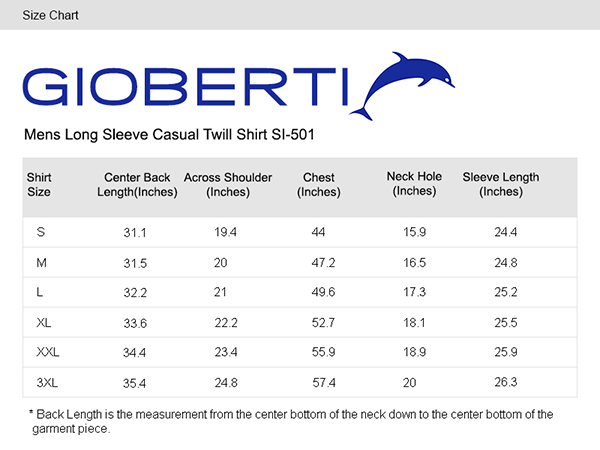 SI-501 - Size Chart - Mobile