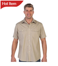 Gioberti Mens Casual Western Solid Short Sleeve Shirt with Pearl Snaps