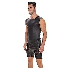 Shiny soft matte leather T-shirt