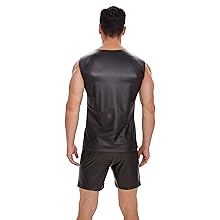 Shiny soft matte leather T-shirt