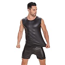 Shiny soft matte leather T-shirt