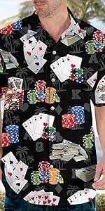 Poker hawaiian shirts for men