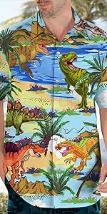 Dinosaur Hawaiian shirts for men