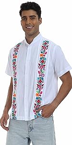 mens mexican shirts embroidered