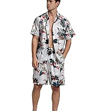 men hawaiian shirt set