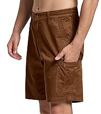 Khaki mens cargo shorts