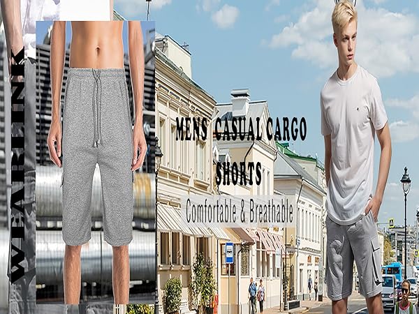 Mens casual cargo shorts