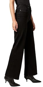 buffalo david bitton women high rise wide leg jeans