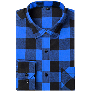 Men Dress Buffalo Plaid slim fit Long Sleeve Flannel Shirt Jacket checked button down casual gingham