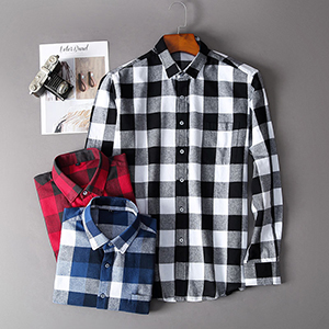 Men Dress Buffalo Plaid slim fit Long Sleeve Flannel Shirt Jacket checked button down casual gingham