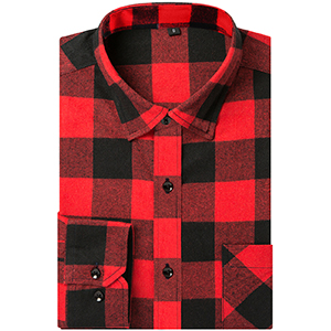 Men Dress Buffalo Plaid slim fit Long Sleeve Flannel Shirt Jacket checked button down casual gingham