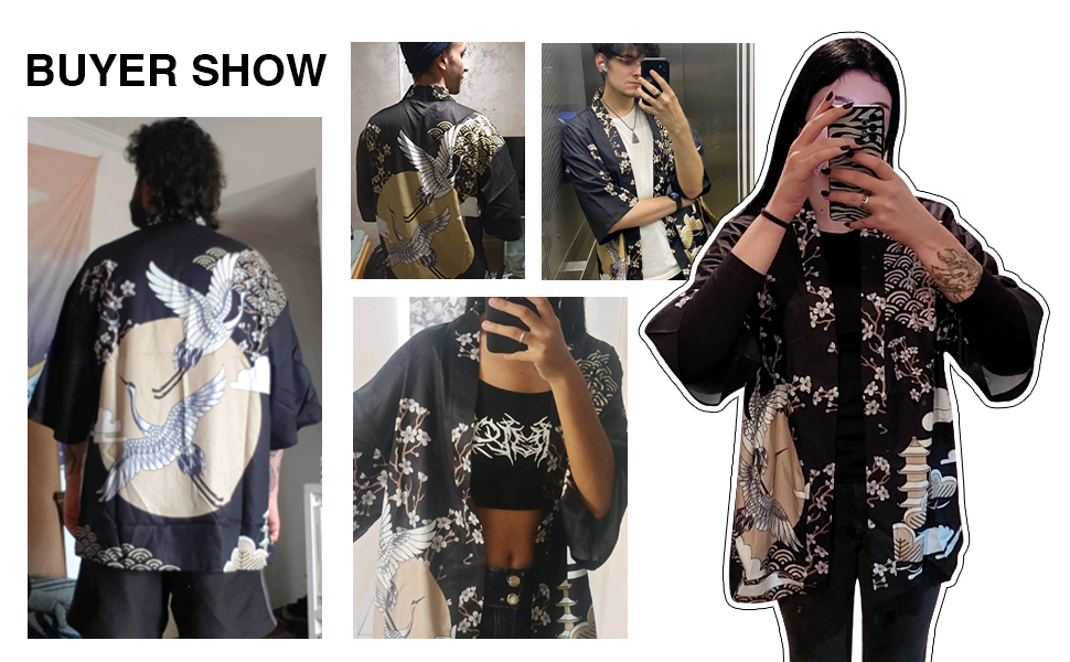 WDIRARA Floral & Crane Print Kimono