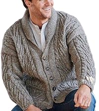 Mens Shawl Collar Cardigan Sweater Vintage