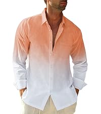 Gradient Linen Shirts Long Sleeve