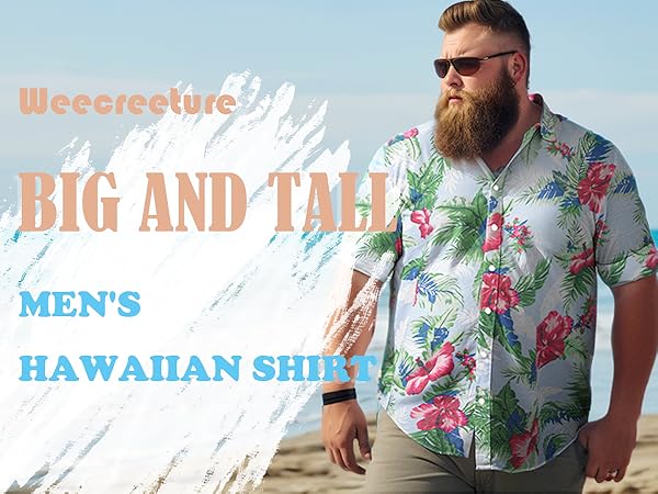 Big and Tall Hawaiian Shirt for Men