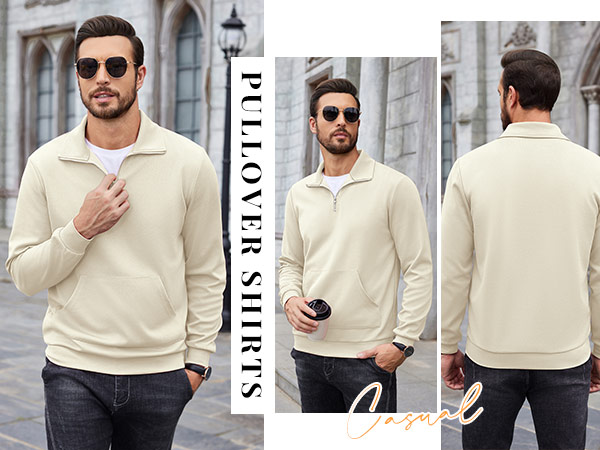 coofandy quarter zip pullover men