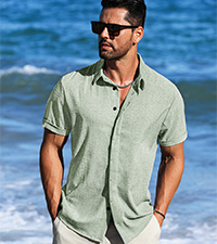 LETSEE Mens Linen Shirt