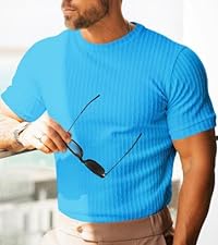 Mens Ribbed Knit T Shirts