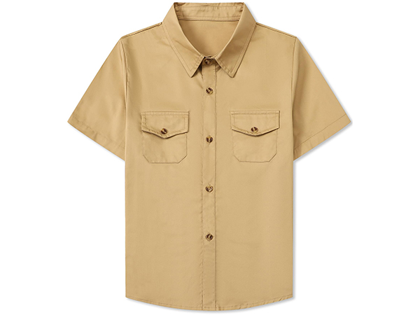 khaki button down shirt