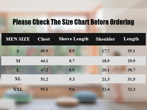 Mens size chart