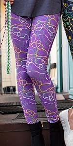 Mardi Gras Womens Leggings