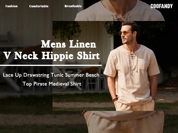 men linen hippie shirt