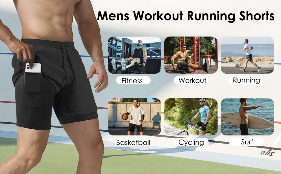 Mens Workout Running Shorts