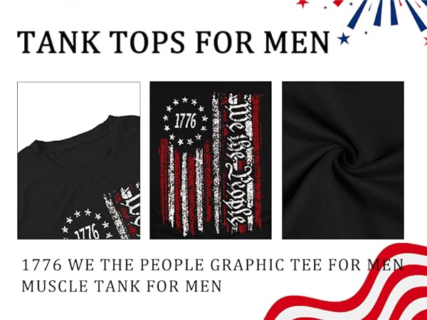 American Flag Tank Tops for Men 4th of July Shirts Patriotic Sleeveless Muscle Tees