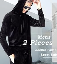 Mens 2 Pieces Velour Tracksuits Velvet Outfits Sweatsuits