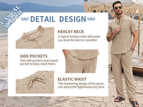 mens linen outfit 2 piece set walking suit linen suit set