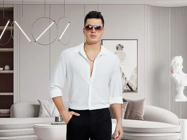 men''s button shirt stretch