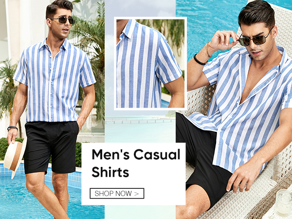 Striped Dress Shirts Cotton Shirt