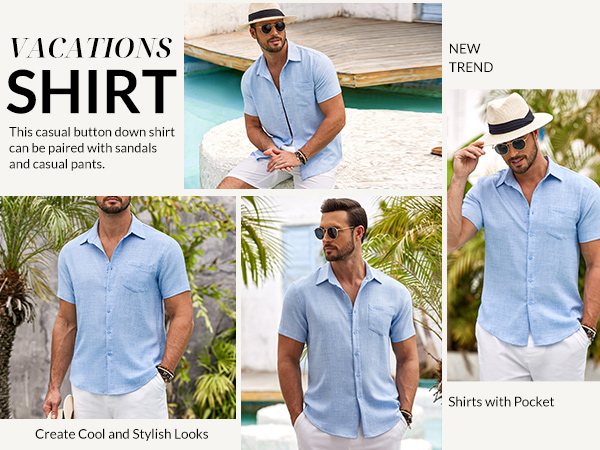 mens short sleeve button up shirts