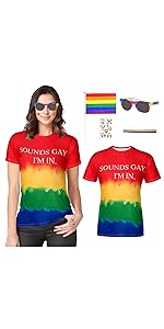 Gay Pride Shirt Women Funny Rainbow Love Graphic T-Shirt