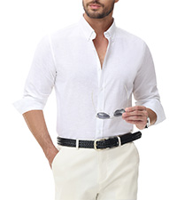 Linen Button Down Collar Shirt