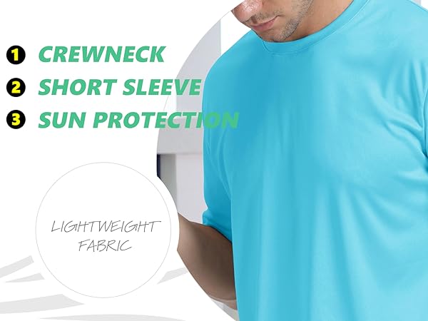 TACVASEN Men''s Athletic Shirts Workout Running Fishing Tops Summer Sun Protection UPF 50+ 