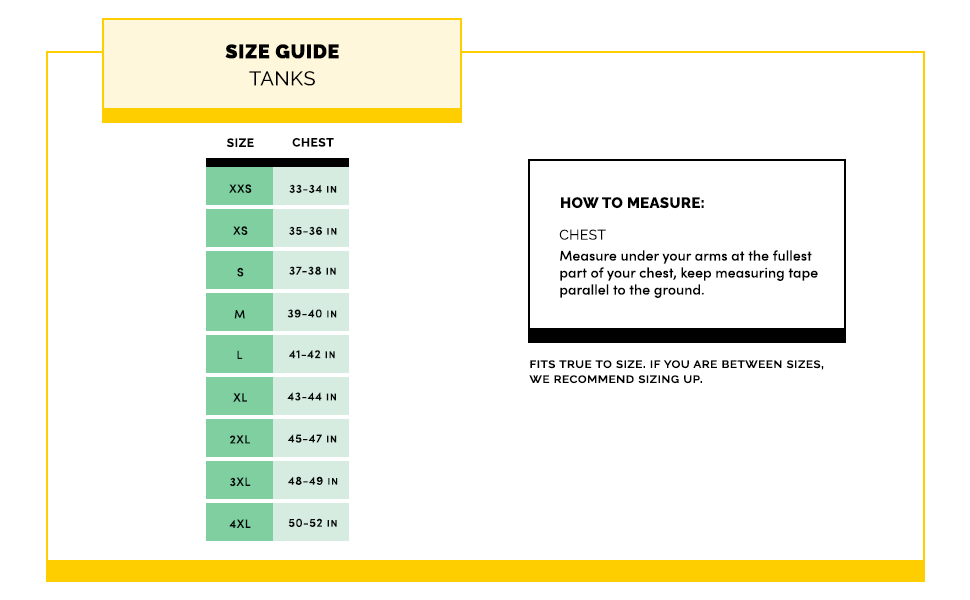 Size Guide Tanks