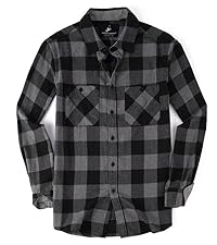 button down flannel shirt for men long sleeve