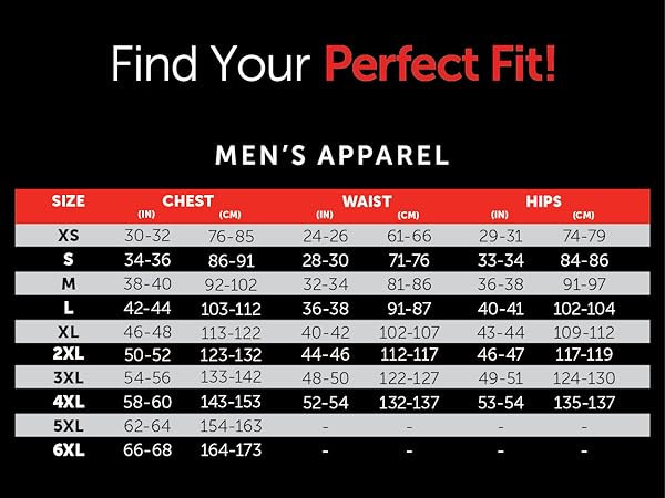 hanes size chart