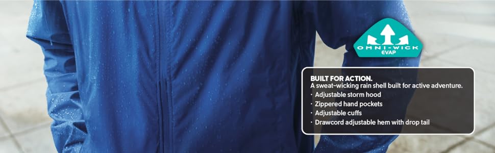 Moisture wicking jacket with Omni-Wick Evap material