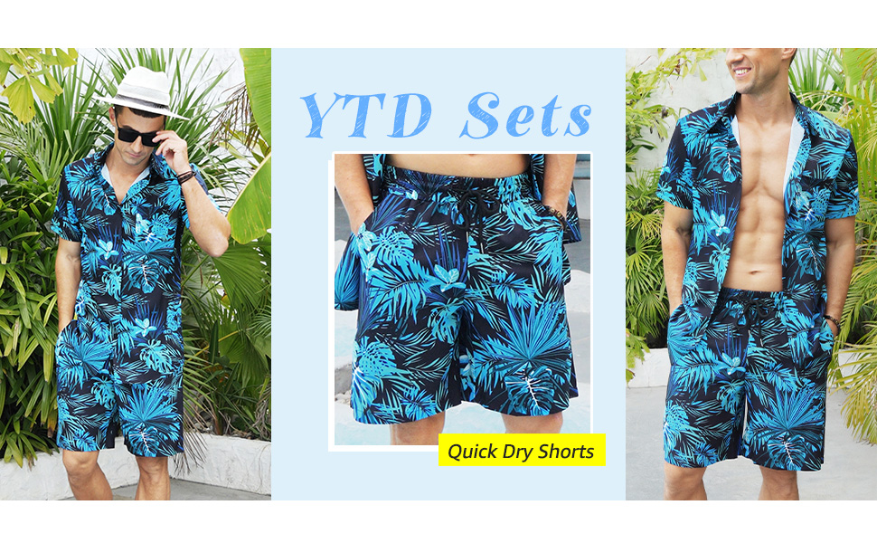 mens hawaiian 2 piece set