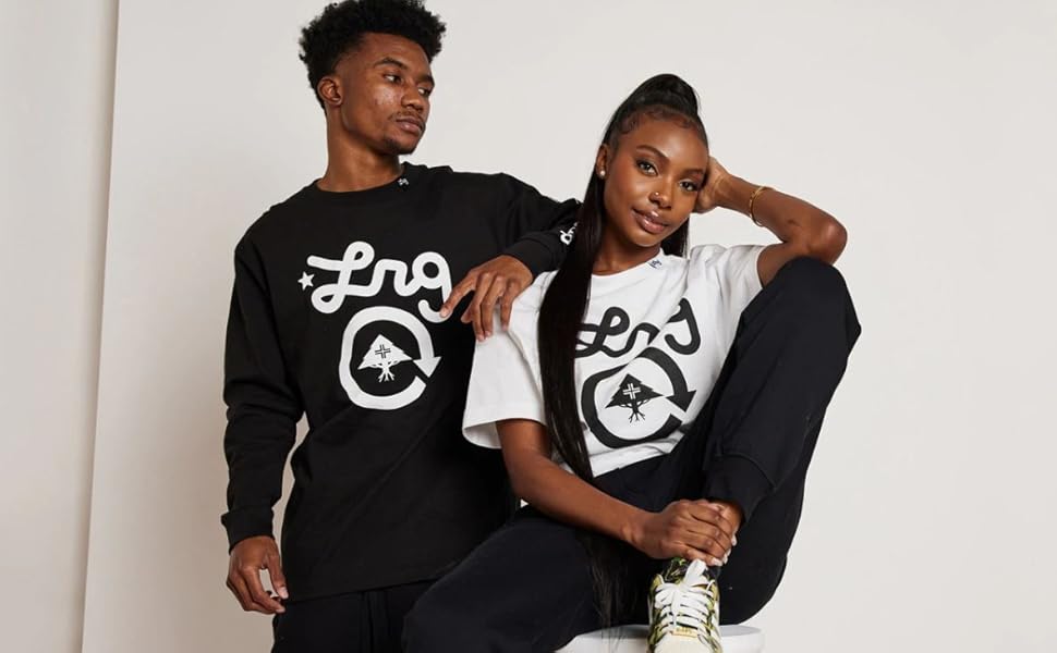 MAN AND WOMAN WEARING LRG CLOTHING