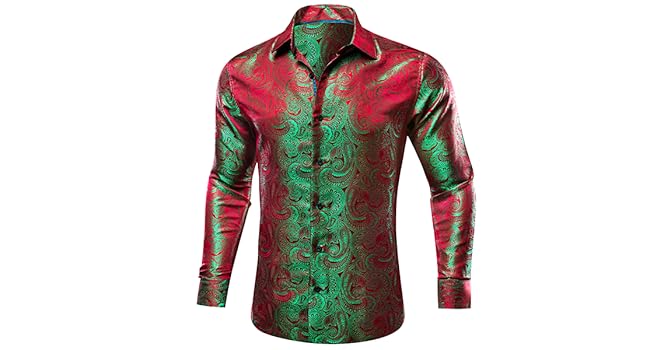 red green button down long sleeve