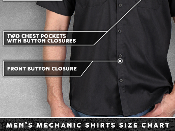 Milwaukee Mens Men Black Grey Orange Button Up Heavy Duty Cotton Poly Work Shirt Classic Mechanic