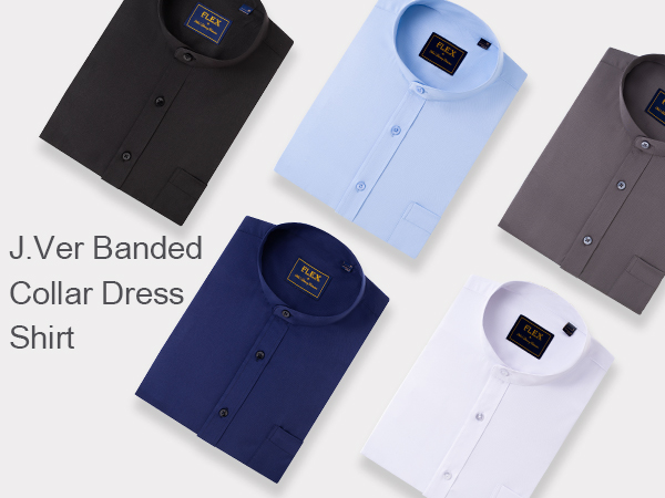 J.VER Banded Collar Dress Shirt