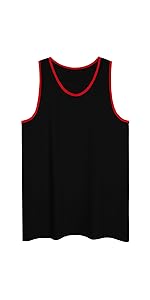 men sleeveless tank top shirts curved hem longline beach vacation two tone tanks