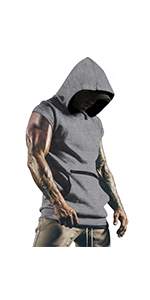 muscle hoodie with zipper pocket