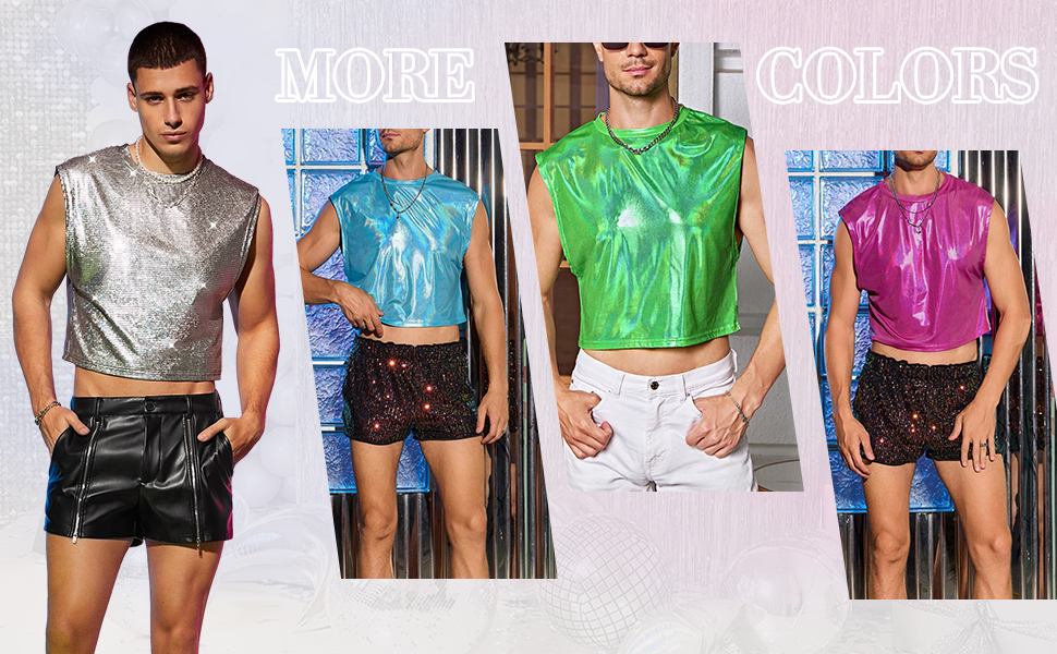 glitter shirt men crop top men